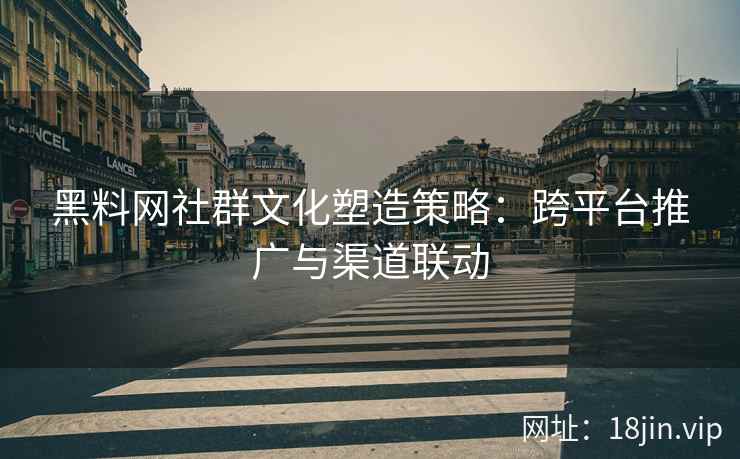 黑料网社群文化塑造策略：跨平台推广与渠道联动