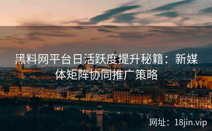 黑料网平台日活跃度提升秘籍：新媒体矩阵协同推广策略