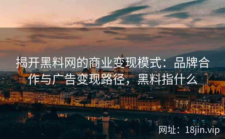 揭开黑料网的商业变现模式：品牌合作与广告变现路径，黑料指什么
