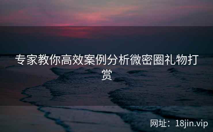 专家教你高效案例分析微密圈礼物打赏