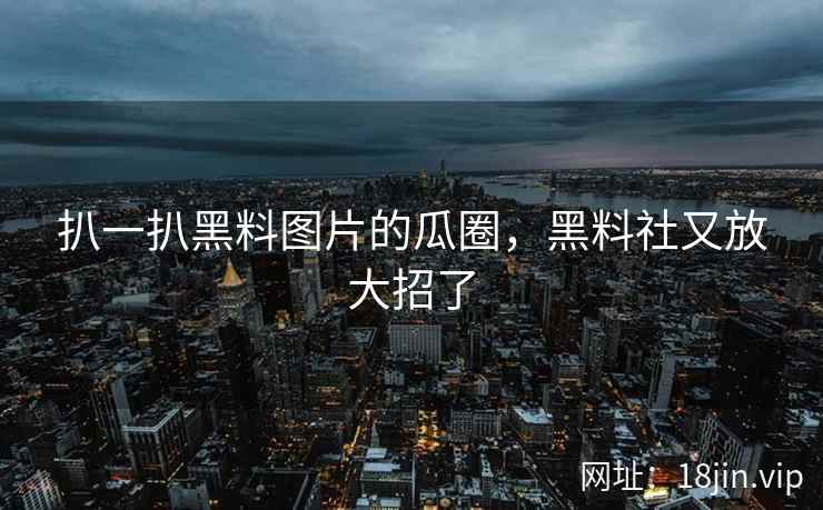 扒一扒黑料图片的瓜圈，黑料社又放大招了