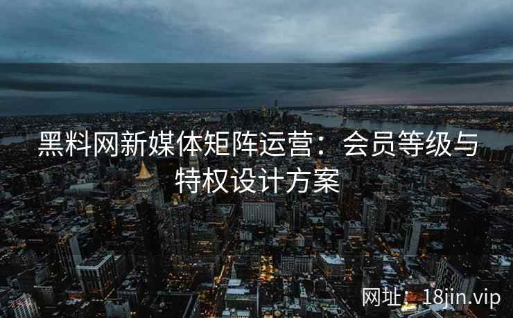 黑料网新媒体矩阵运营：会员等级与特权设计方案