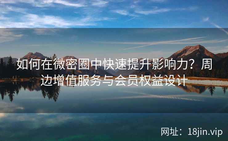 如何在微密圈中快速提升影响力？周边增值服务与会员权益设计