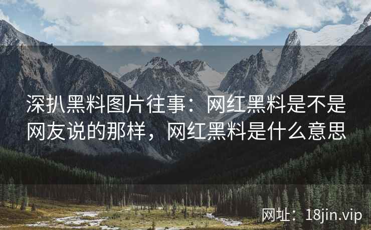 深扒黑料图片往事：网红黑料是不是网友说的那样，网红黑料是什么意思