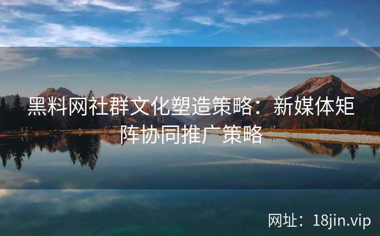 黑料网社群文化塑造策略：新媒体矩阵协同推广策略